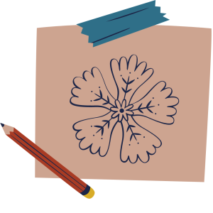 feuille de dessin et crayon