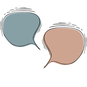 deux bulles de dialogue symbolisant l'écoute et la relation thérapeutique